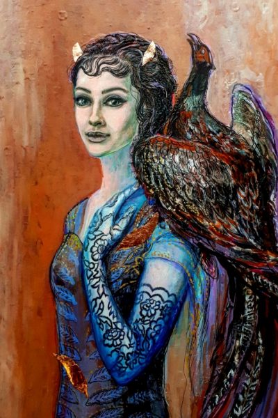 Swing and Wings, akryl a kov na plátne,70x50cm