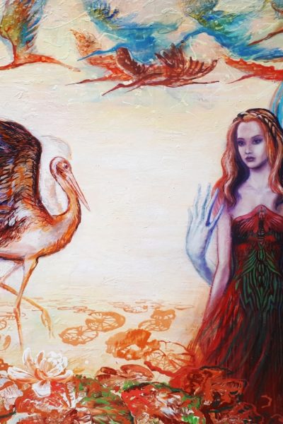 Infantka Margerita, akryl a olej na plátne, 100x120 cm