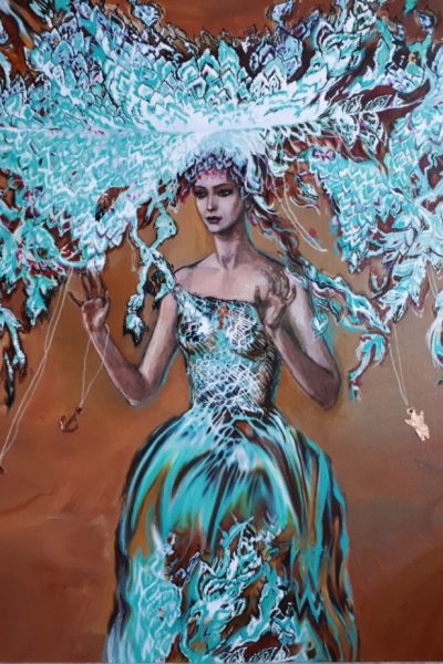 Queen by Mac Queen, akryl a kov na plátne, 60x80cm