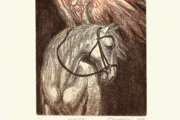 Odpoveď,kolorovaný lept, 20x15 cm